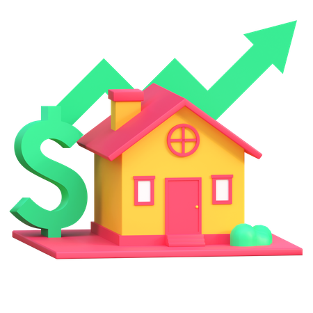 House Value Increase  3D Icon