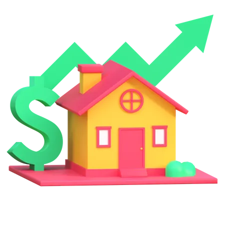 House Value Increase  3D Icon