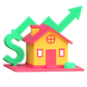 3d house price up illustration