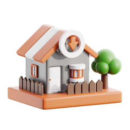 House value lost  3D Icon