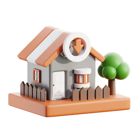 House value lost  3D Icon