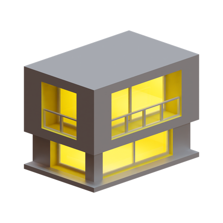 House with Balcony 3D Illustration