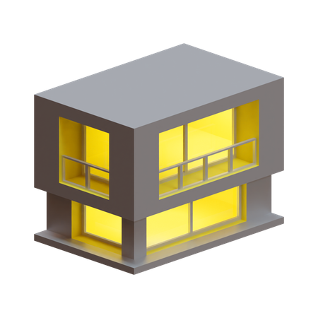 House with Balcony  3D Icon