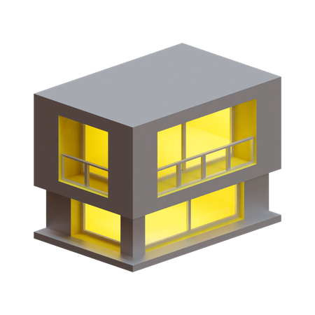 House with Balcony  3D Illustration