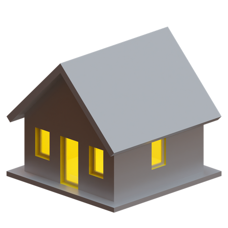 House With Roof  3D Icon
