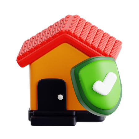 방패 모양 상징이 있는 집  3D Icon