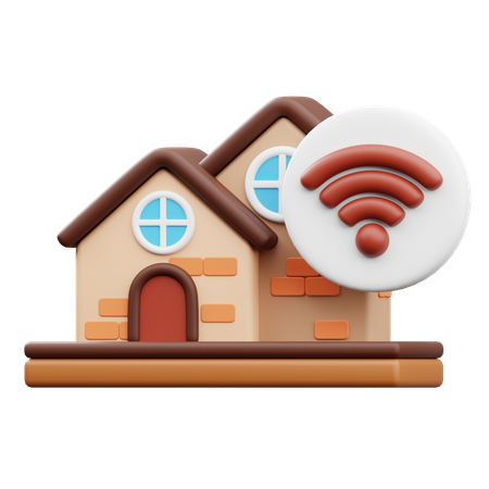 Wi-Fi付きの家  3D Icon
