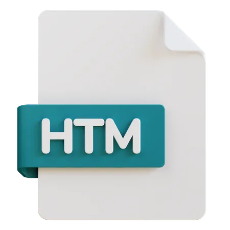 3 D Illustration Of Htm File Extension 3D Icon