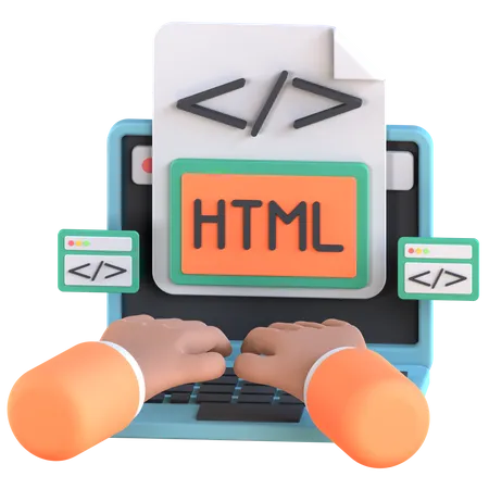 Html Coding  3D Icon