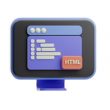 Html Coding Symbol  3D Icon