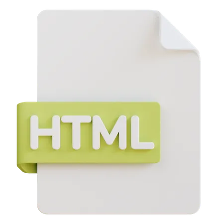 3 D Illustration Of Html File Extension 3D Icon