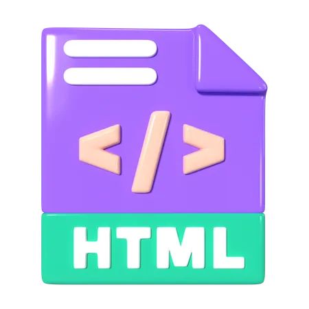 This Is HTML File 3 D Render Illustration Icon It Comes As A High Resolution PNG File Isolated On A Transparent Background The Available 3 D Model File Formats Include BLEND OBJ FBX And GLTF 3D Icon