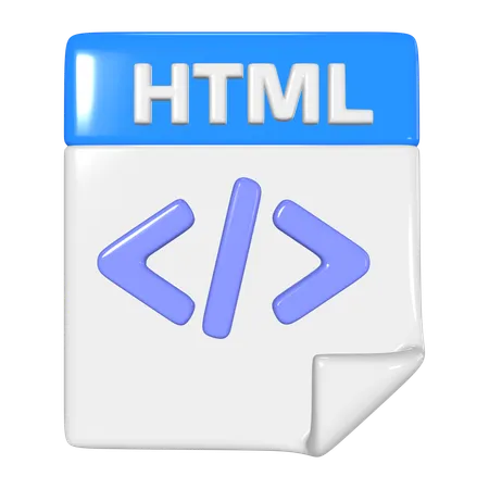 This Is HTML File 3 D Render Illustration Icon It Comes As A High Resolution PNG File Isolated On A Transparent Background The Available 3 D Model File Formats Include BLEND OBJ FBX And GLTF 3D Icon