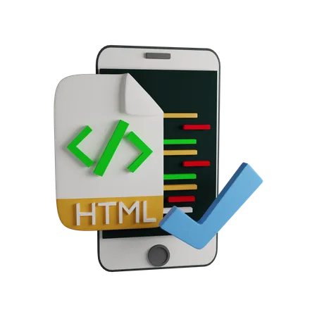 HTML File 3 D Icon Contains PNG BLEND GLTF And OBJ Files 3D Icon