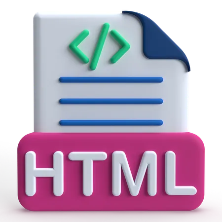 HTML File  3D Icon