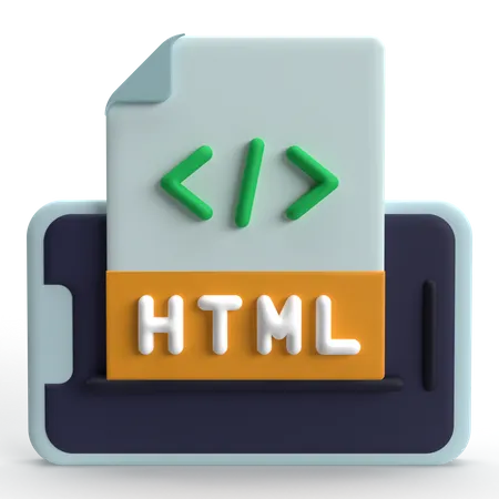 HTML File  3D Icon