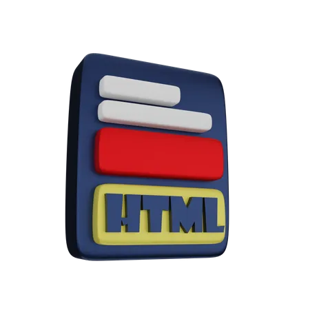 Html File  3D Icon