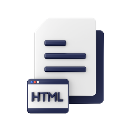 Html File  3D Icon