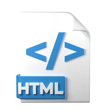 HTML File Type 3 D Rendering On Transparent Background Ui UX Icon Design Web And App Trend 3D Icon