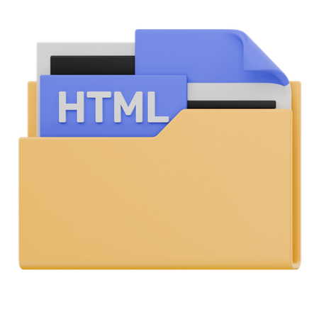 Html File Folder  3D Icon