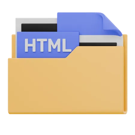 Html File Folder  3D Icon