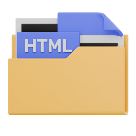 Html File Folder  3D Icon