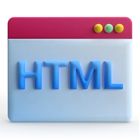 HTML 페이지  3D Icon