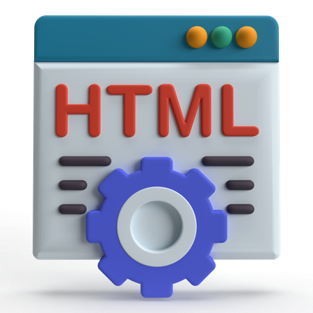 HTML 페이지  3D Icon