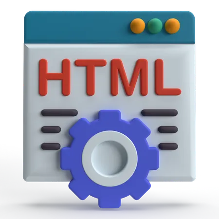 HTML 페이지  3D Icon