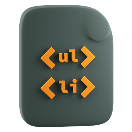 HTML ungeordnete Liste  3D Icon