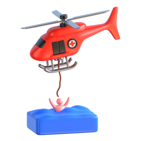 Hubschrauberrettung  3D Icon