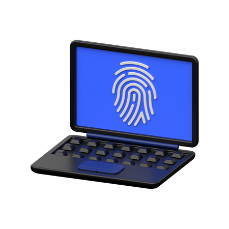 Huella digital del ordenador portátil  3D Icon