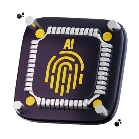 Huella digital ia  3D Icon