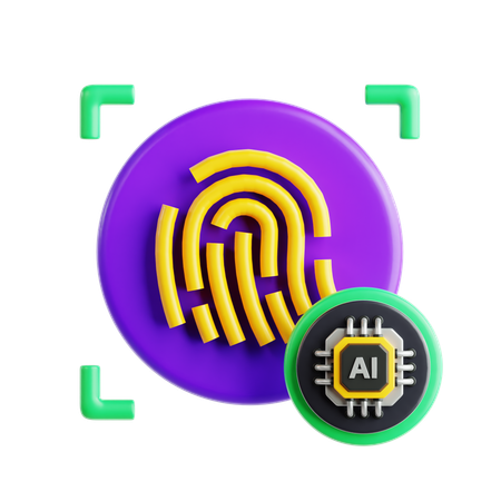 Huella digital ia  3D Icon