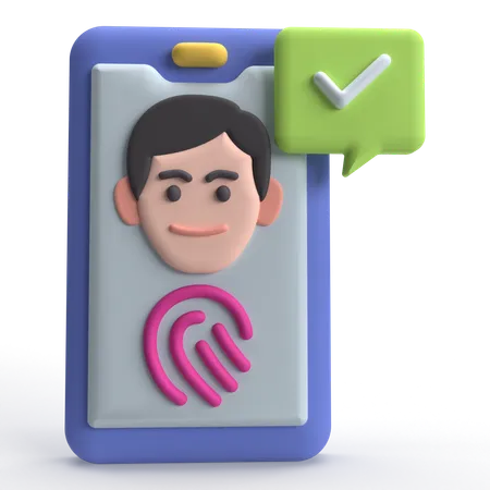 Huella digital móvil  3D Icon