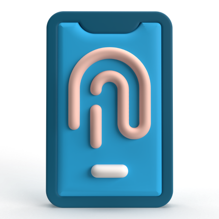 Huella digital móvil  3D Icon