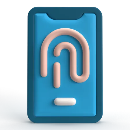 Huella digital móvil  3D Icon