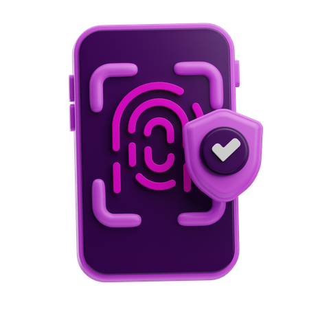 Huella digital móvil  3D Icon