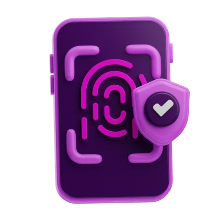 Huella digital móvil  3D Icon