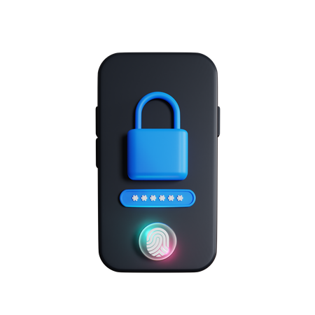Huella digital móvil  3D Icon