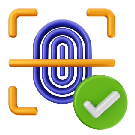 Seguridad en internet con huella digital  3D Icon