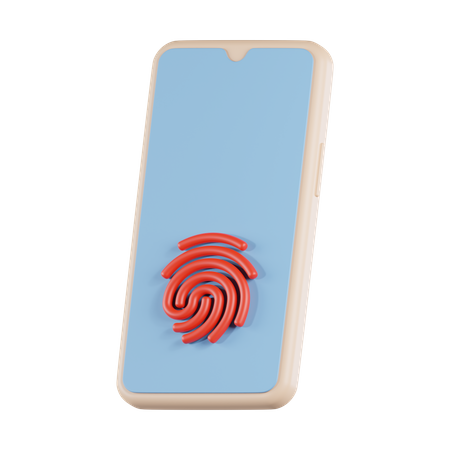 Huella digital del teléfono inteligente  3D Icon