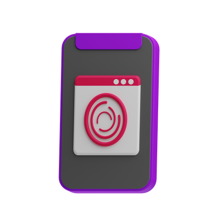 Huella digital móvil  3D Icon