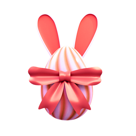 Huevo De Conejito De Pascua Con Cinta  3D Icon