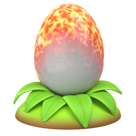Huevo de dragón de fuego  3D Icon