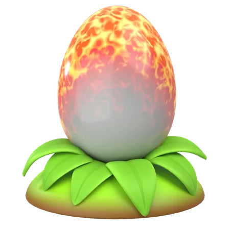 Huevo de dragón de fuego  3D Icon