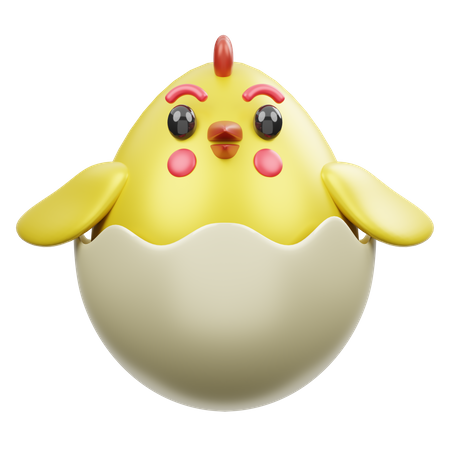 Gallina, huevo  3D Emoji