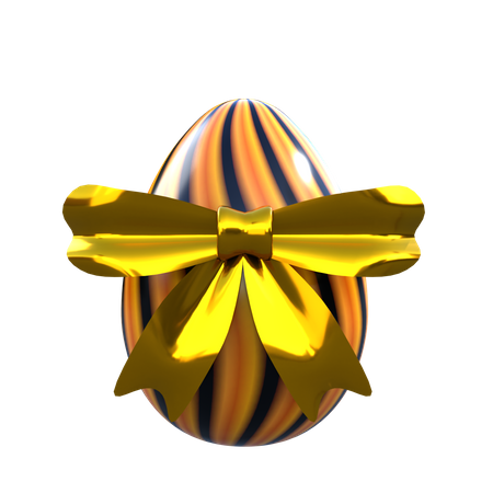 Huevo de pascua con cinta  3D Icon