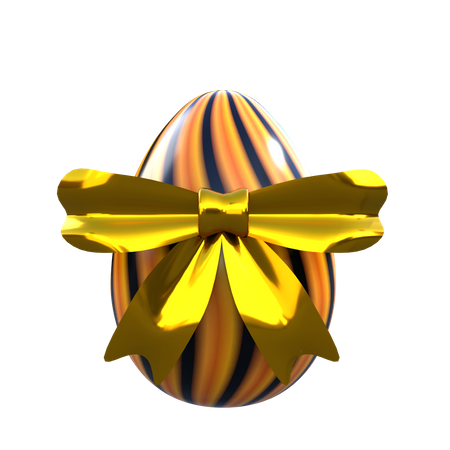 Huevo de pascua con cinta  3D Icon