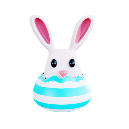 Huevo de pascua con conejo  3D Icon